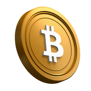 เหรียญ Bitcoin (BTC) วางเอียงในส่วน hero ของการออกแบบ