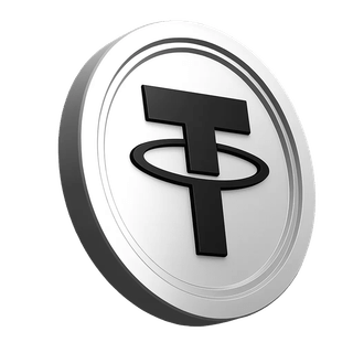 กราฟิกเหรียญ Tether USDT ที่แสดงอยู่ในส่วนข้อมูลของแพลตฟอร์ม